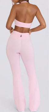 Serpente Contour Flare Pants – Baby Pink