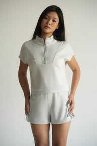 Core Flow Crop Top – Mist White