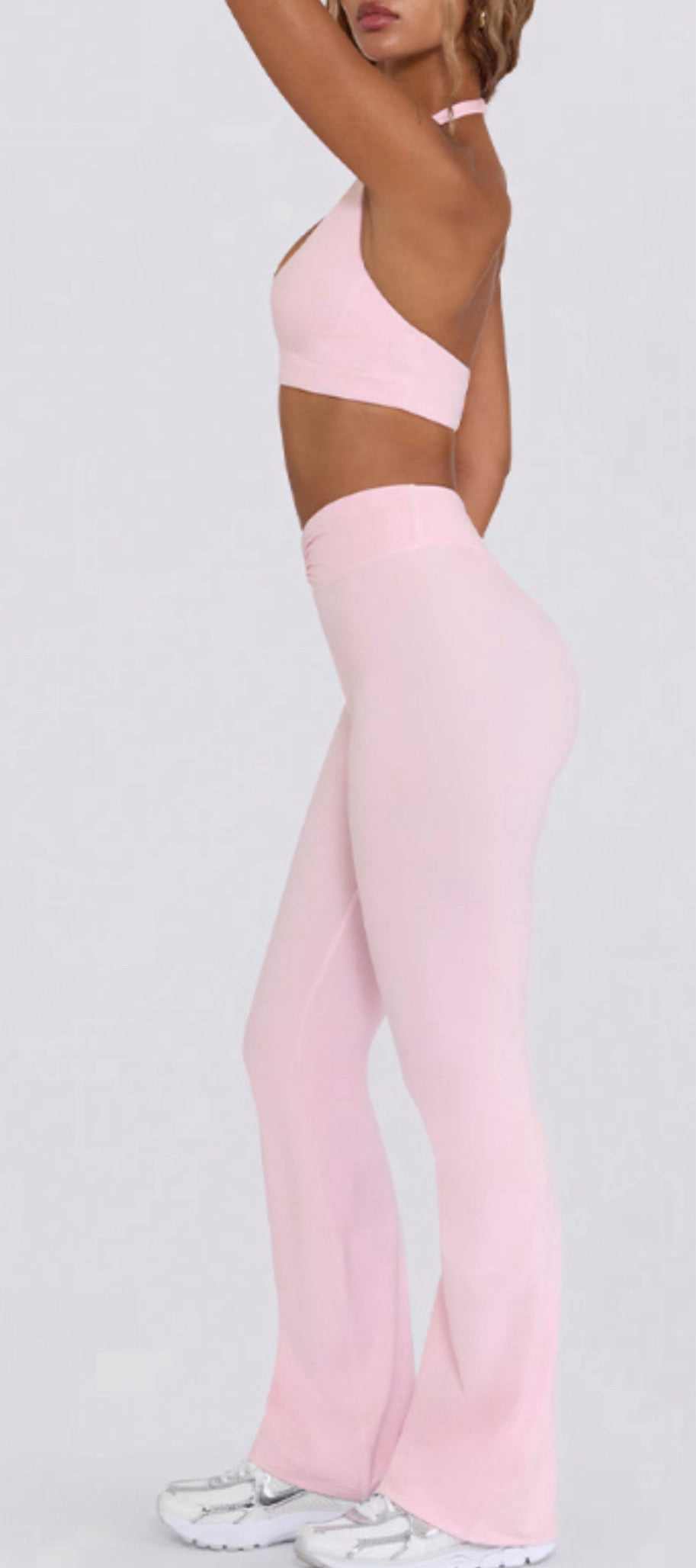 Serpente Contour Flare Pants – Baby Pink