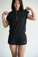 Core Flow Crop Top – Black